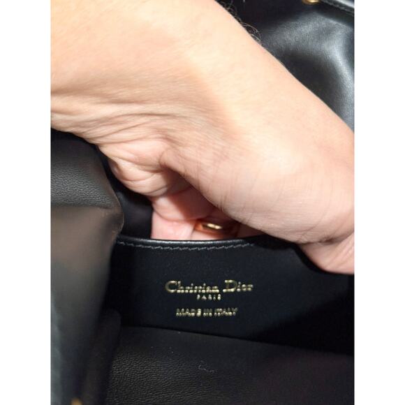 Christian Dior Caro Macrocannage Lambskin Medium Backpack Black - Picture 12 of 14